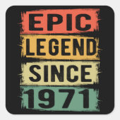 54歳Bday 1971エピック伝説54誕生日 スクエアシール (正面)