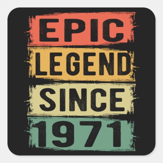 54歳Bday 1971エピック伝説54誕生日 スクエアシール (正面)