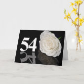 54番目の誕生日カード(クラシック白いバラ) カード (黄色い花)