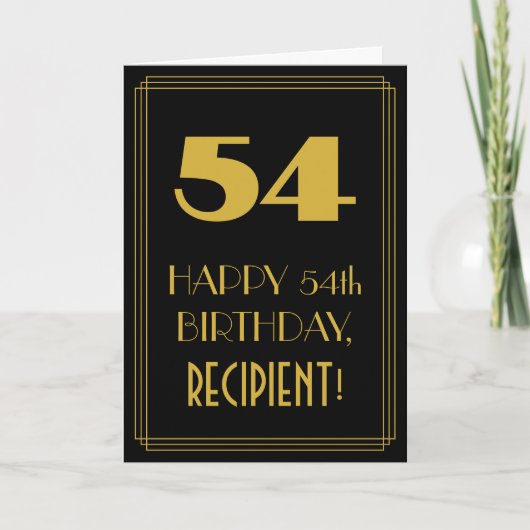 54番目の誕生日-アールデコインスパイアの見た目は「54」で、名前は カード (正面)