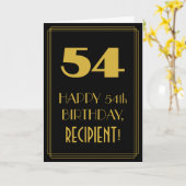 54番目の誕生日-アールデコインスパイアの見た目は「54」で、名前は カード (黄色い花)