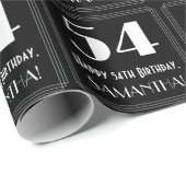 54番目の誕生日-インスパイアアールデコ検索"54",名前 ラッピングペーパー (ロールコーナー)