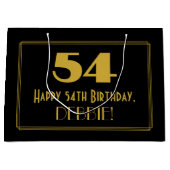 54番目の誕生日:インスパイアアールデコ「54」の外観と名前 ラージペーパーバッグ (正面)