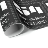 54番目の誕生日:インスパイアアールデコ「54」の検索と名前 ラッピングペーパー (ロールコーナー)