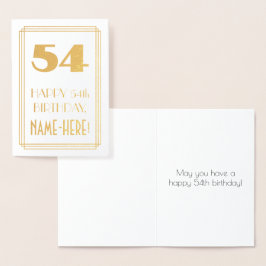 54番目の誕生日:インスパイアアールデコ「54」の検索と名前 箔カード