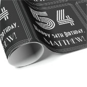 54番目の誕生日:インスパイアアールデコ「54」を見る/名前 ラッピングペーパー (ロールコーナー)