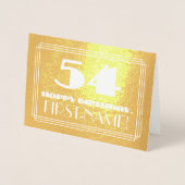 54番目の誕生日:名前+アールデコインスパイア「54」を見る 箔カード (正面)