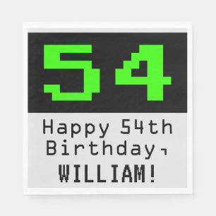 54番目の誕生日- Nerdy / オタク系のスタイル"54" & Name スタンダードランチョンナプキン