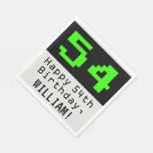 54番目の誕生日- Nerdy / オタク系のスタイル"54" & Name スタンダードランチョンナプキン (角)