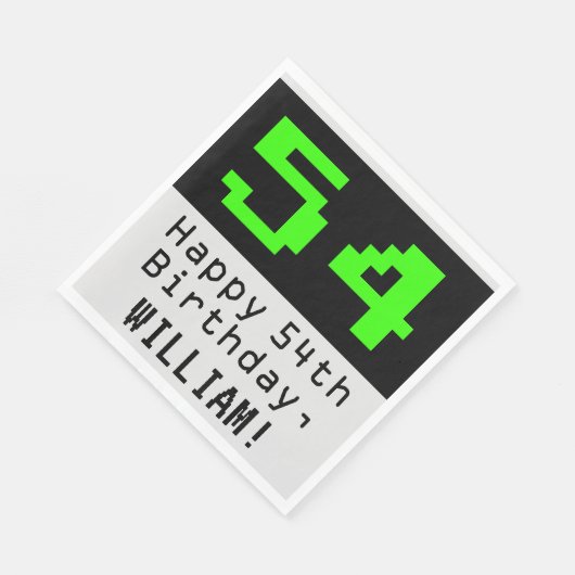 54番目の誕生日- Nerdy / オタク系のスタイル"54" & Name スタンダードランチョンナプキン (角)