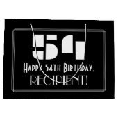 54誕生日インスパイア~アールデコルック"54" +名前 ラージペーパーバッグ (裏面)