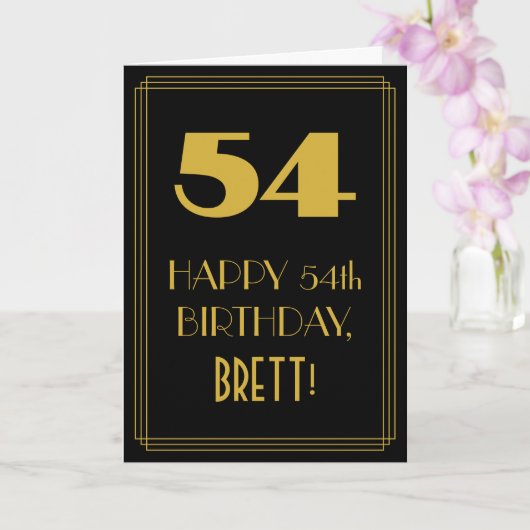 54誕生日インスパイア～アールデコルック"54" & Name カード (蘭)