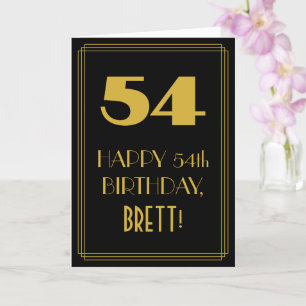 54誕生日インスパイア～アールデコルック"54" & Name カード