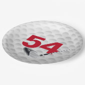 54誕生日ゴルフボールデザイン ペーパープレート (アングル)