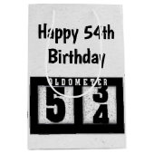 54誕生日ブラックオドメータ ミディアムペーパーバッグ (正面)