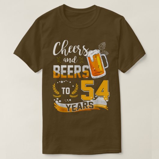 54誕生日応援とビール54年生まれ間 Tシャツ (デザイン正面)