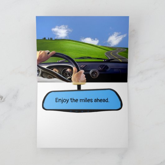 54誕生日用の黒い走行距離 カード (内部)