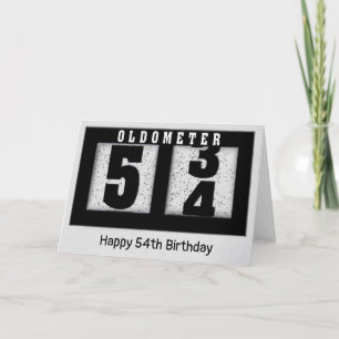 54誕生日用の黒い走行距離 カード