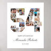 54誕生日番号54カスタムフォトコラージュ ポスター (正面)