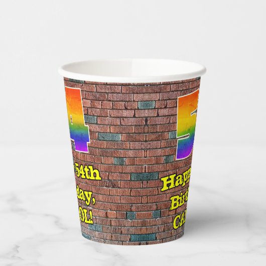 54誕生日:おもしろいグラフィティインスパイア – レボイン54 紙コップ (左)