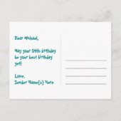 54誕生日:おもしろいハートパターン，レインボー54 ポストカード (裏面)