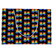 54誕生日:おもしろいレインボーイベント番号54パターン ラージペーパーバッグ (裏面)