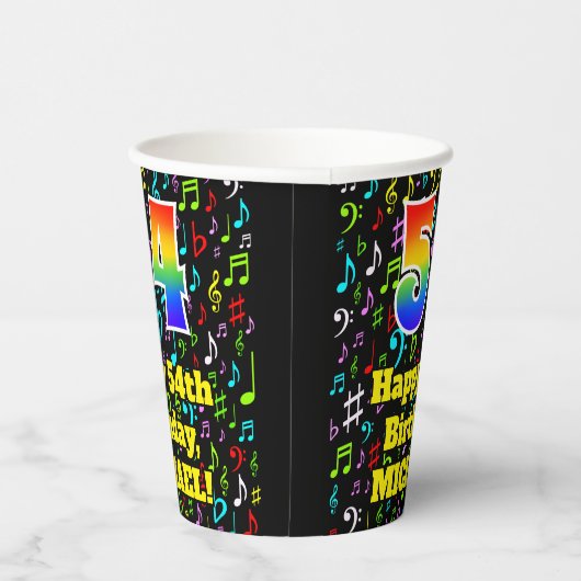 54誕生日:おもしろい音楽ノートPattern, Rainbow 54 紙コップ (右)