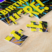 54誕生日:おもしろい、お祝カラフルい花火 ジグソーパズル (側面)