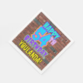 54誕生日~おもしろい、アーバングラフィティインスパイアルック スタンダードランチョンナプキン (角)