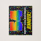 54誕生日:おもしろい、カラフル星野パターン ジグソーパズル (縦)