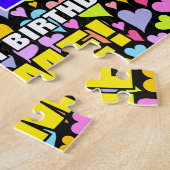 54誕生日:おもしろい、愛するハートシェイプ+「54」 ジグソーパズル (側面)