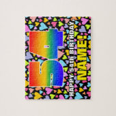 54誕生日:おもしろい、愛するハートシェイプ+「54」 ジグソーパズル (縦)