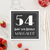 54誕生日~アールデコ見るインスパイア"54",名前 スタンダードランチョンナプキン (インサイチュ)
