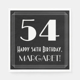 54誕生日～アールデコ見るインスパイア"54"，名前 スタンダードランチョンナプキン
