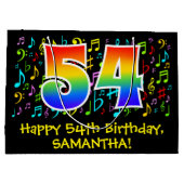 54誕生日-カラフル音楽シンボル、虹54 ラージペーパーバッグ (裏面)
