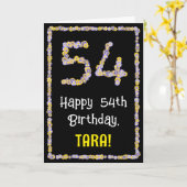 54誕生日:フローラ花数名前をカスタムする カード (黄色い花)