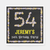 54誕生日:フローラ花数名前をカスタムする スタンダードランチョンナプキン (正面)