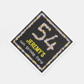 54誕生日:フローラ花数名前をカスタムする スタンダードランチョンナプキン (角)