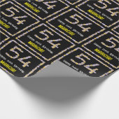 54誕生日:フローラ花数名前をカスタムする ラッピングペーパー (角)