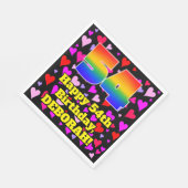 54誕生日：愛するハートパターン、虹# 54 スタンダードランチョンナプキン (角)