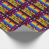 54誕生日:愛するハートパターン、虹# 54 ラッピングペーパー (角)