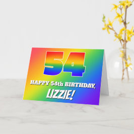 54誕生日:数々の色のレインボーパターン# 54 カード