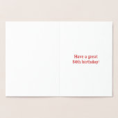 54誕生日:「54はっきりした歳!」 金箔カード 箔カード (内部)