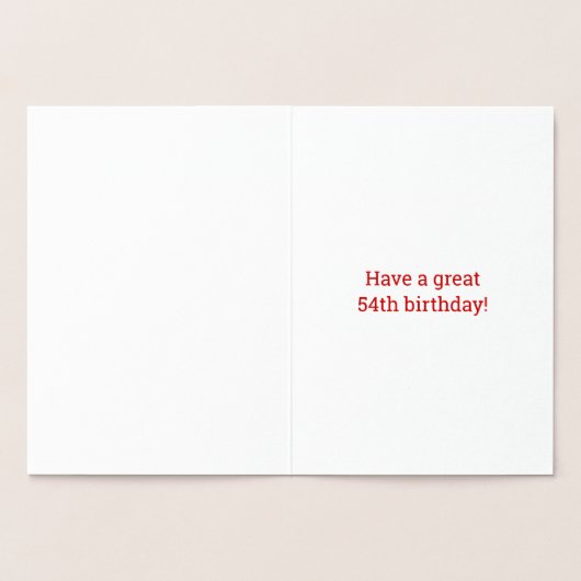54誕生日:「54はっきりした歳！」 金箔カード 箔カード (内部)
