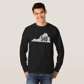 540 バージニア州 エリアコード 州の輪郭 プライド Tシャツ (正面フル)