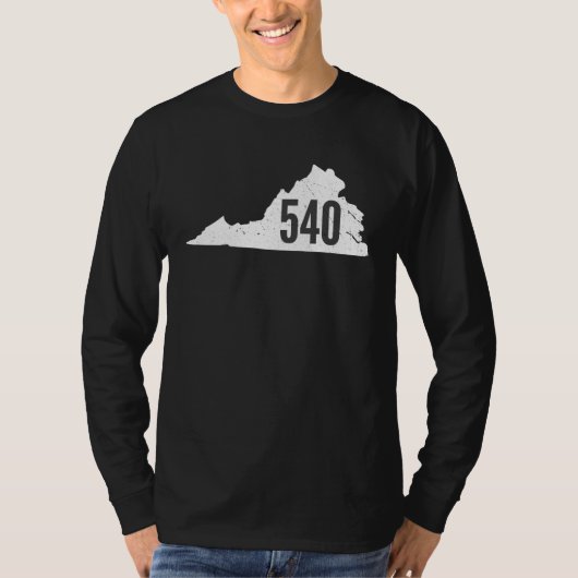 540 バージニア州 エリアコード 州の輪郭 プライド Tシャツ (正面)