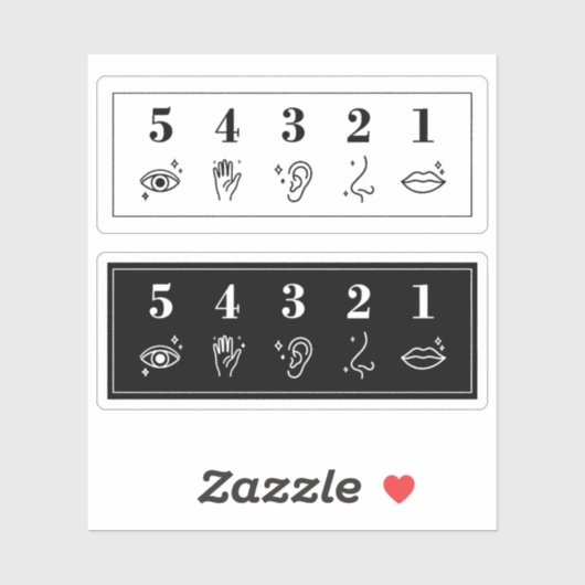 54321 Grounding Technique Anxiety Mental Health シール (シート)