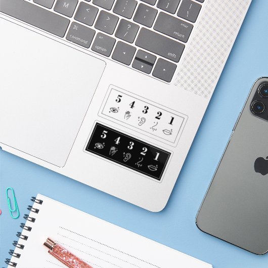 54321 Grounding Technique Anxiety Mental Health シール (ノートパソコンとiPhone)