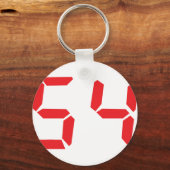 54 54赤アラーム時計のデジタル番号 キーホルダー (正面)