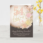 54 & Fabulous Floral Photo Personalized Birthday カード (黄色い花)